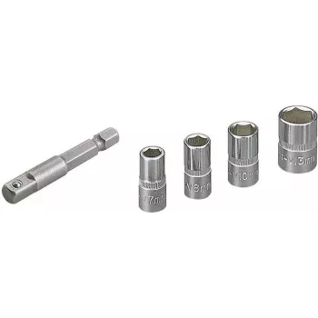Wolfcraft 2413000 5-delt Udvendig Sekskant Topnøglesæt, 1/4