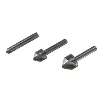 Wolfcraft 2504000 undersænkersæt, 3-delt, 6/12/16 mm, værktøjsstål, cylindrisk skaft