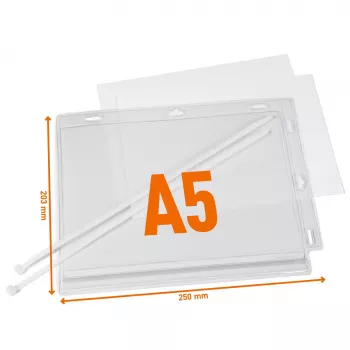 DURABLE Vandtætte A5 Plakatlommer med Kabelbindere, 5-pak (505919)