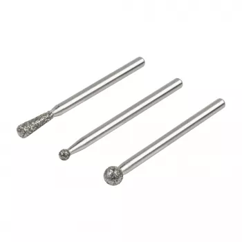 Wolfcraft 5988000 diamantslibestift-sæt, kugle og kegle, 3 dele