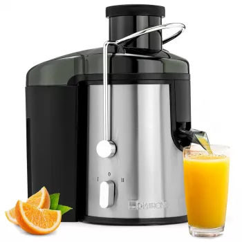 Clatronic AE 3666 centrifugaljuicer - sort/rustfrit stål, 400 W, 1,5 L frugtkødsbeholder, 2 hastigheder 263804