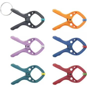 Wolfcraft 3420000 Microfix mini-fjedertvinger, 6-delt sæt, 20 mm spændvidde, sort/orange
