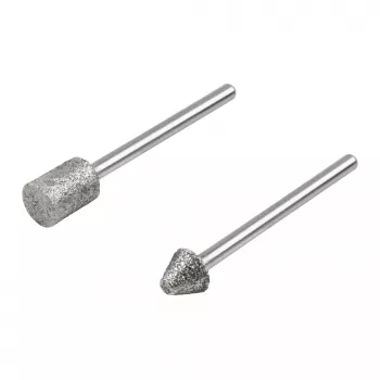 Wolfcraft 5989000 diamant-slibestiftsæt, cylindrisk & spidskegleformet, 2-delt