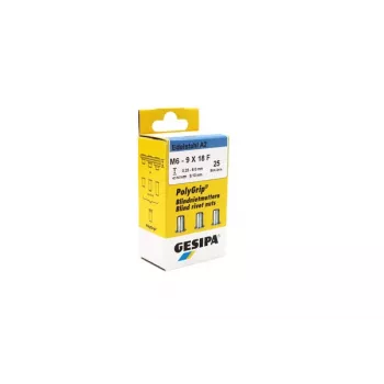 GESIPA PolyGrip® blindnitemøtrik M6 rustfrit stål A2, 9x18mm, 25 stk. 1464838