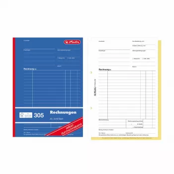 Herlitz Fakturaformularbøger A5 2-delt selvdublerende, 4-pak 300003799