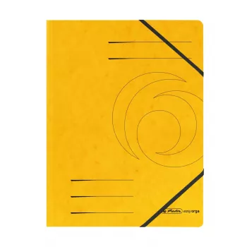 Herlitz easy orga A4 hjørnegummimappe, gul, 5-pak
