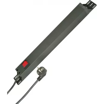 HEINRICH KOPP 7-fach 19 inch rackmonteret stikdåse, 2 m kabel, sort 930705028