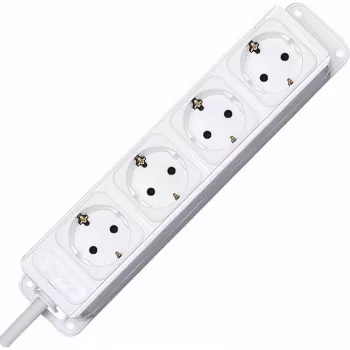 HEINRICH KOPP 4-vejs Schuko-stikdåse hvid, uden afbryder, 1,4 m kabel 127102016