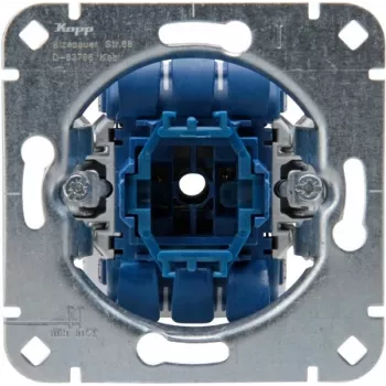 HEINRICH KOPP 507700003 indbygnings-vekselafbryderindsats, aluminium, 250V, 10AX, IP20, skrueklemmer, afdækning og ramme ikke inkluderet
