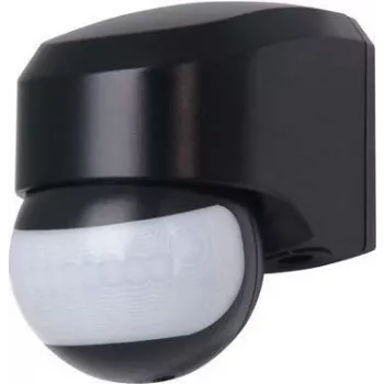 HEINRICH KOPP 823805017 PIR-bevægelsessensor, vægmontering, sort, 180°, 12 m rækkevidde, IP44