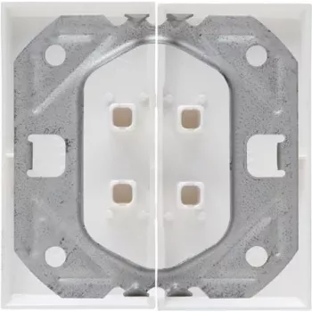 HEINRICH KOPP 490329007 dobbelt Schuko-indbygningsstikdåse med klapdæksel, IP44, hvid