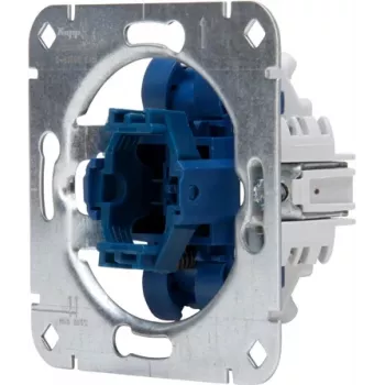 HEINRICH KOPP indbygnings-trykkontakt, vekselkontakt, 250V 10AX, med glimlampe og nullederklemme, aluminium 508700004