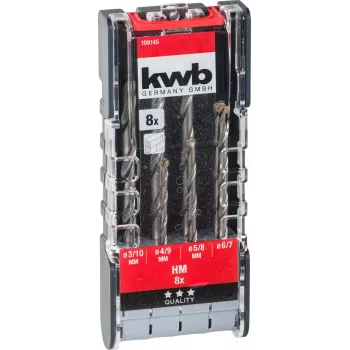 kwb 109145 Carbide sten-spiralbor-sæt, 8-delt, 3-10 mm
