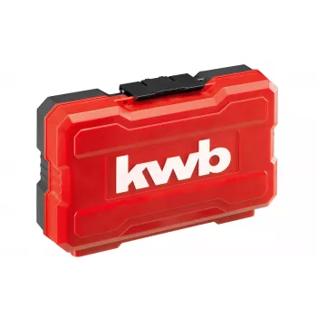 kwb 109010 bit-sæt, 39-delt, S2-stål-bits, 1/4 inch sekskantskaft, magnetisk hurtigskifteholder, farvekodet