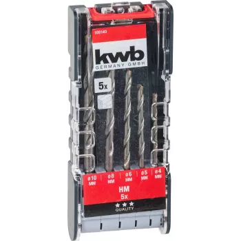 kwb 109140 Carbide-Tipped Masonry Drill Bit Set, 5 Pieces, 4-10 mm