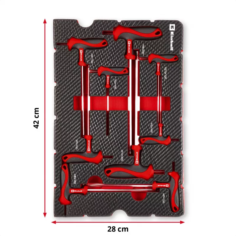 Einhell 370526 9-delt kasseindlægssæt til E-Case, rød/sort