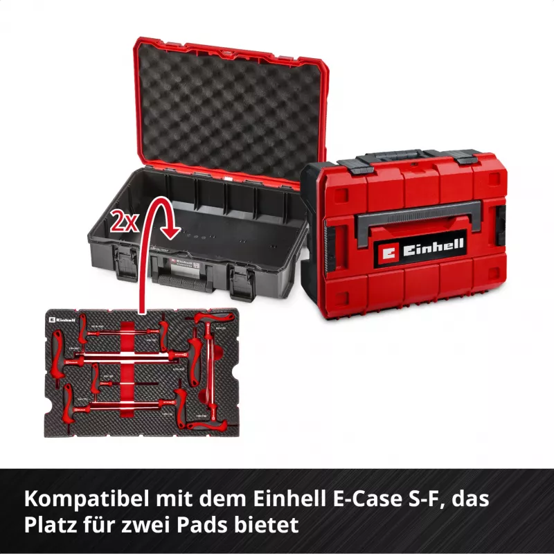 Einhell 370526 9-delt kasseindlægssæt til E-Case, rød/sort
