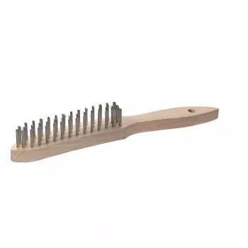 kwb 919930 Håndstålbørste, 3-rækket, ståltråd, bølgede børster, plasthåndtag, 255 mm