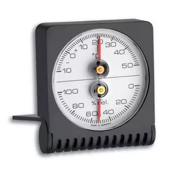 TFA Dostmann 45.2018 analogt rundt termometer, Ø63 mm, -20 til +50 °C, hvid/sølv 7601