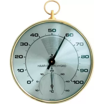 TFA Dostmann 45.2007 analogt rundt termometer-hygrometer, hvid/sølv, 10 cm diameter