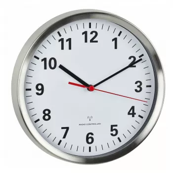 TFA Dostmann 60.3529.02 radiostyret vægur 220 mm aluminium sekundviser glidende