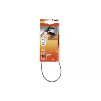 KWB 910510 slibebånd-sæt, korn 100, 457 mm x 13 mm, 3 stk.