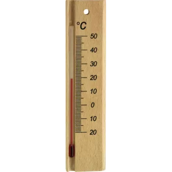 TFA Dostmann analogt indendørs termometer, bøgetræ, -20 til +50 °C, vægmonteret 12.1053.05