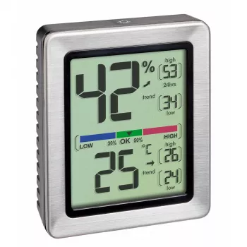 TFA Dostmann EXACTO digitalt termo-hygrometer sølv 30.5047.54.K