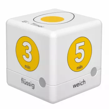 TFA Dostmann Cube Timer digital æggeur, hvid/gul (38.2041.07)