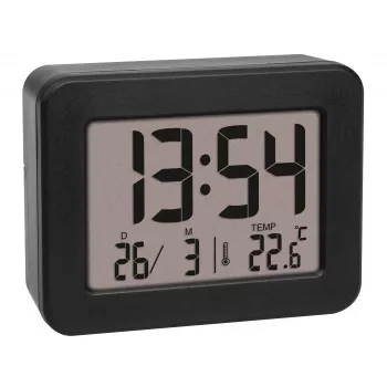 TFA 60.2044.01 Kvarts vækkeur sort