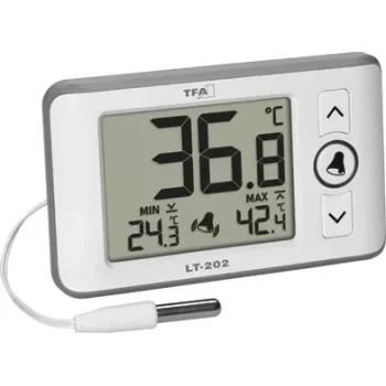 TFA Dostmann LT 202 digitalt prof-termometer med kabelsensor, hvid 30.1052.02