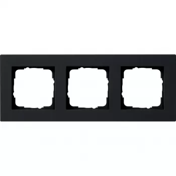 Gira System 55 dækramme, 3-fach, flad, sort 0213095