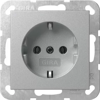 GIRA 418026 SCHUKO-stikkontakt System 55 indbygning aluminium