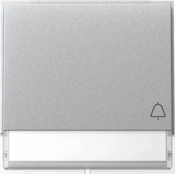 GIRA TX44 vippe med klokkesymbol og mærkefelt, aluminium 367365