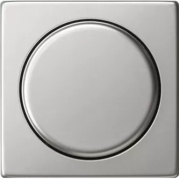 Gira System 55 dækplade med drejeknap til dimmer og potentiometer, rustfrit stål 0650600