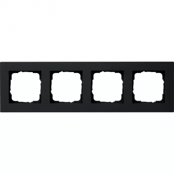 Gira E2 dækramme 4-fag sort mat fladdesign 0214095