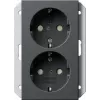 GIRA SCHUKO-stikkontakt 1-dobbelt antracit 273128