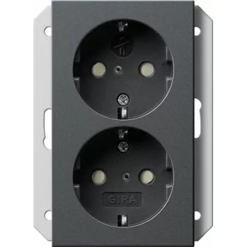 GIRA SCHUKO-stikkontakt 1-dobbelt antracit 273128