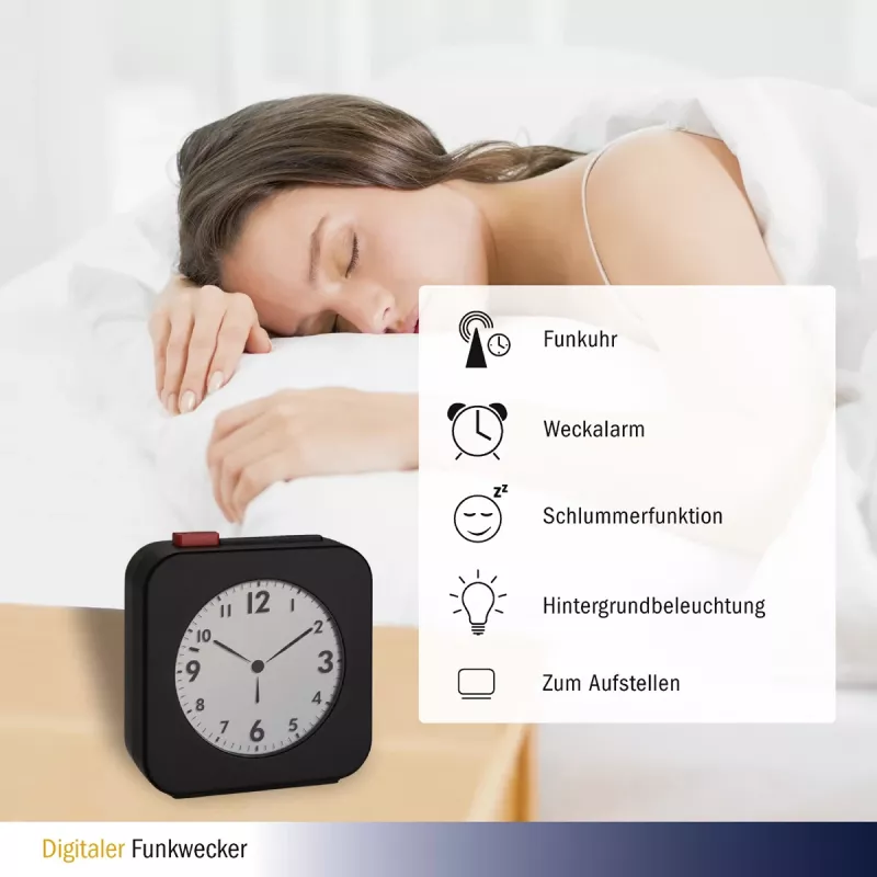 TFA Dostmann 60.2555.01 digitalt vækkeur sort