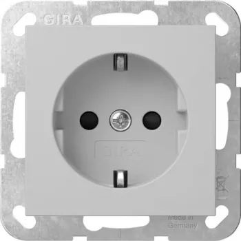 Gira System 55 SCHUKO-stikkontakt med klapdæksel, grå 4183015