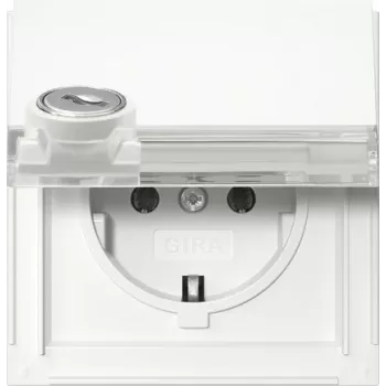Gira 446766 SCHUKO-stikkontakt med nøgleafbryder, forskellige låse, 16 A, 250 V, indbygget, ren hvid blank