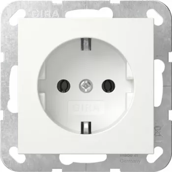 Gira 418027 SCHUKO SRK System 55 stikkontaktindsats, ren hvid blank