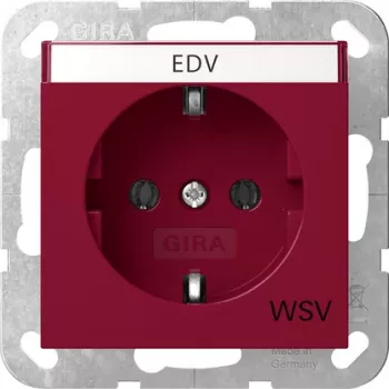 Gira 4457108 SCHUKO-stikkontakt med klapdæksel, System 55, ren hvid blank