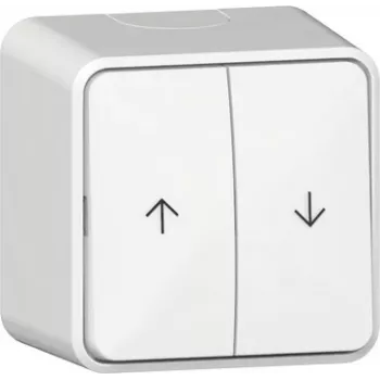 GIRA påbygnings-vippekontakt 315913, persiennestyring, ren hvid silkemat
