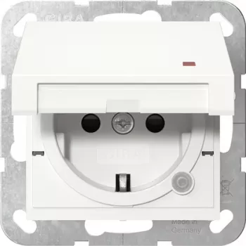 Gira System 55 Schuko-stikkontakt med kontrol-LED, ren hvid 455227