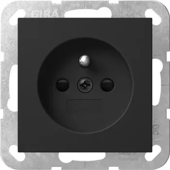 Gira 4485005 Schuko-stikkontakt med beskyttelseskontakt og integreret shutter, System 55, ren hvid