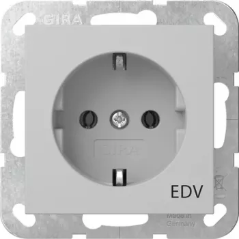 Gira 4458015 SCHUKO-stikdåse med EDV-system-påtryk, ren hvid blank