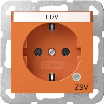 Gira 4452109 SCHUKO-stikdåse med kontrol-LED og klapdæksel, ren hvid blank