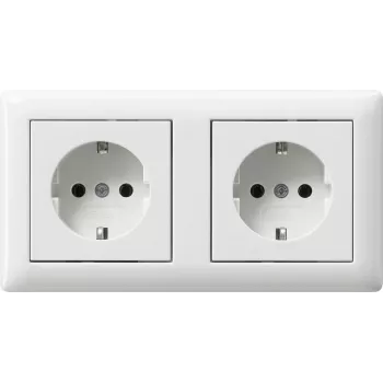 Gira 479303 SCHUKO-stikdåse, 2-vejs, fortrådet, med ramme