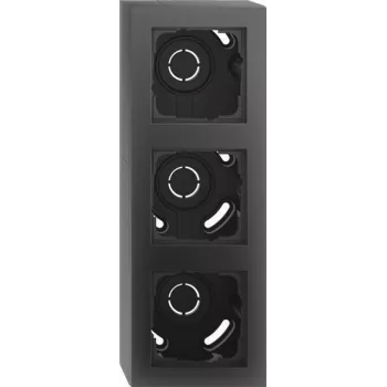 Gira Surface-Mounted Housing 3-Gang Frame Black Matte 106309